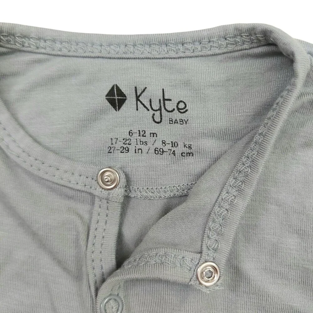 Kyte Baby Romper Pajama 6/12 Months Gray Snaps Sleepwear Soft Fabric